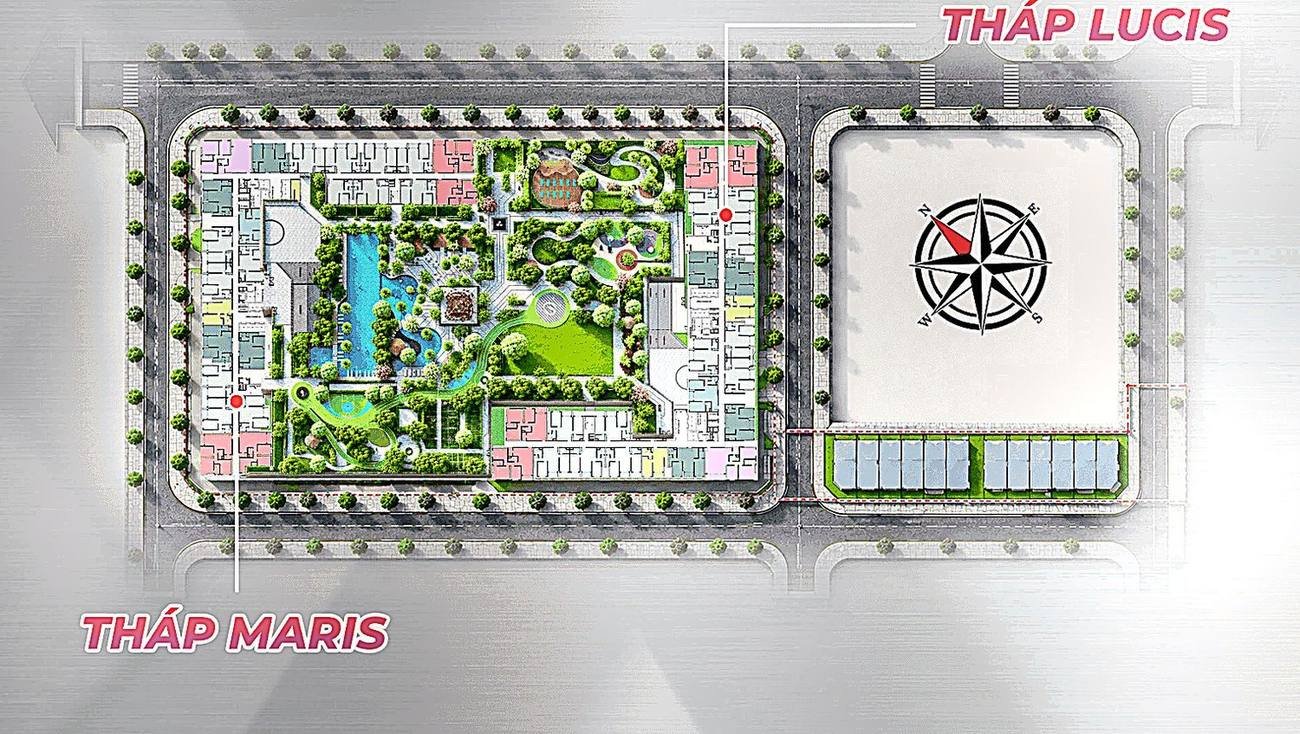 Mặt bằng tổng thể hai tháp The Maris và The Lucis